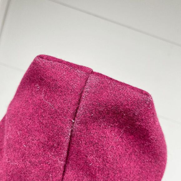 Vintage 1950s Hooded Wool Coat Removable Lining Burgundy, SZ S - Picture 6 of 10